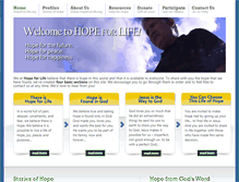 Tablet Screenshot of hopeforlife.org